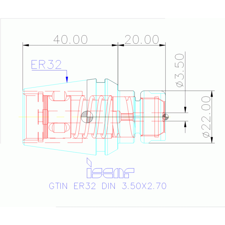 GTIN ER32 DIN 3.50X2.70