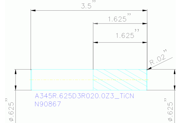 A345R.625D3R020.0Z3 TICN