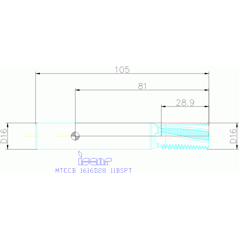 MTECB 1616D28 11BSPT IC908