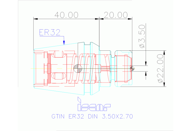 GTIN ER32 DIN 3.50X2.70