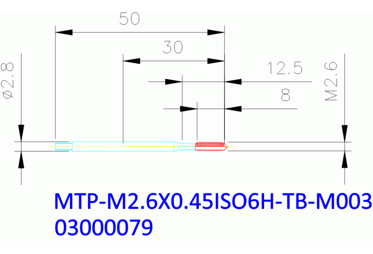 MTP-M2.6X0.45ISO6H-TB-M003