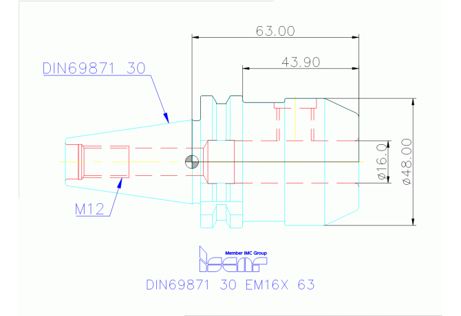 DIN69871 30 EM16X 63