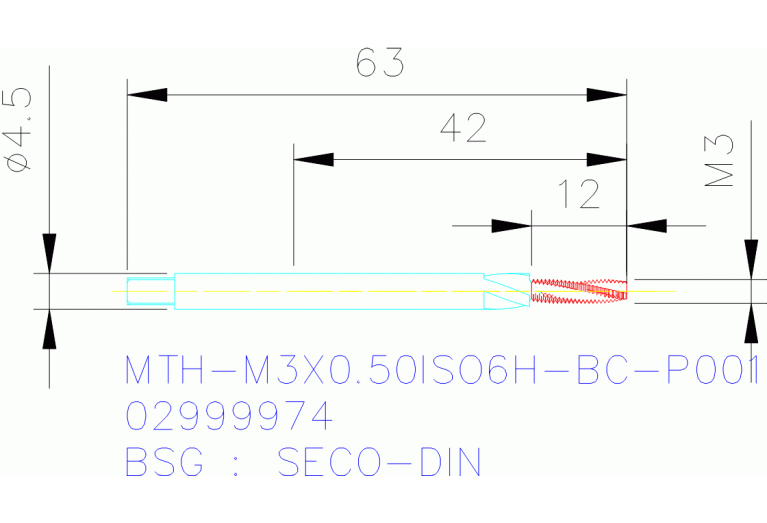 MTH-M3X0.50ISO6H-BC-P001
