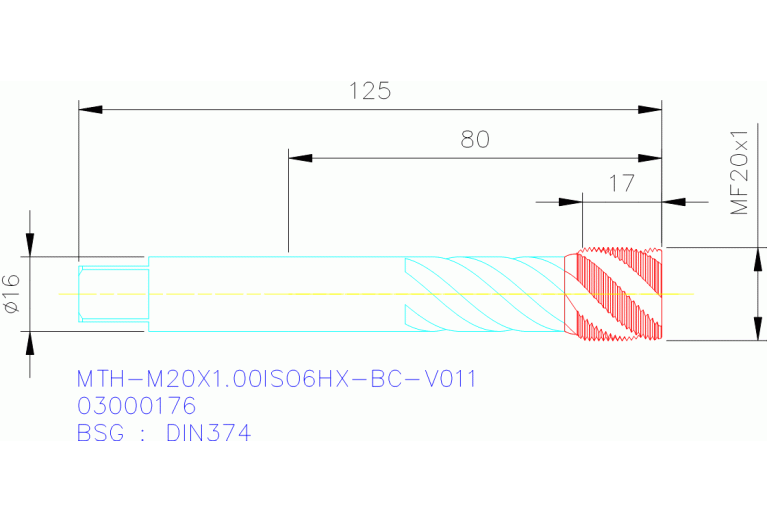 MTH-M20X1.00ISO6HX-BC-V011