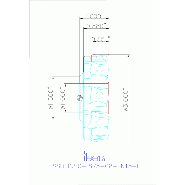 SSB D3.0-.875-08-LN15-R