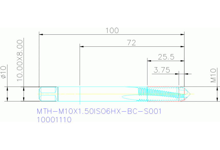 MTH-M10X1.50ISO6HX-BC-S001
