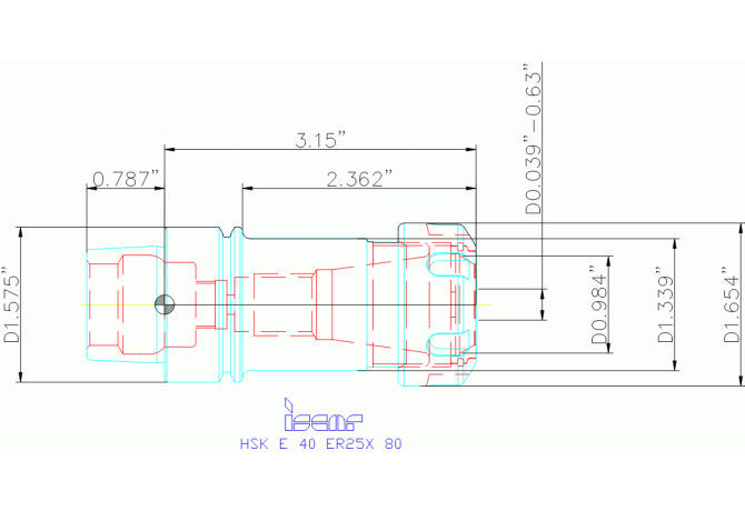 HSK E40 ER25X80