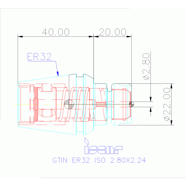 GTIN ER32 ISO 2.80X2.24