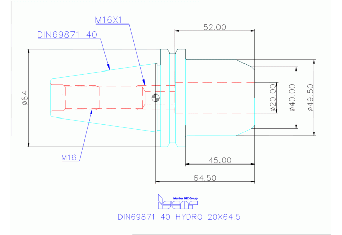 DIN69871 40 HYDRO 20X64.5