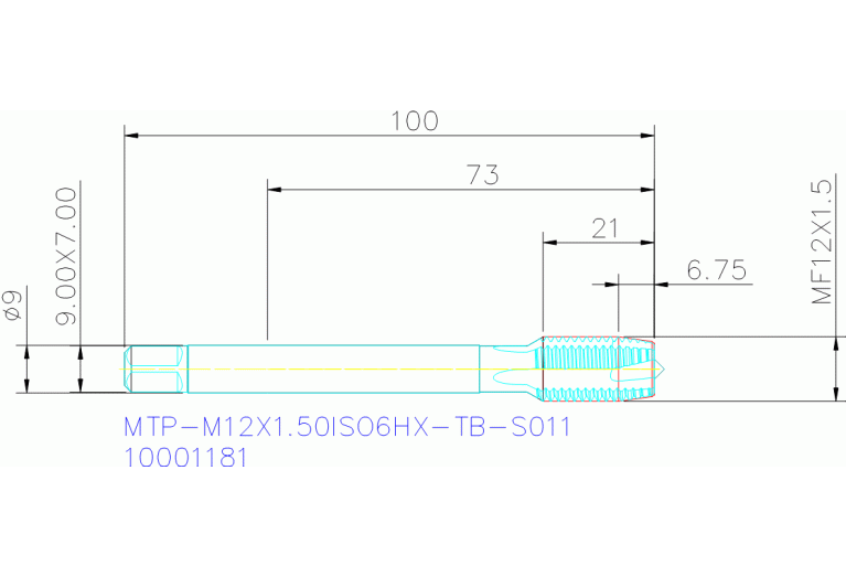 MTP-M12X1.50ISO6HX-TB-S011