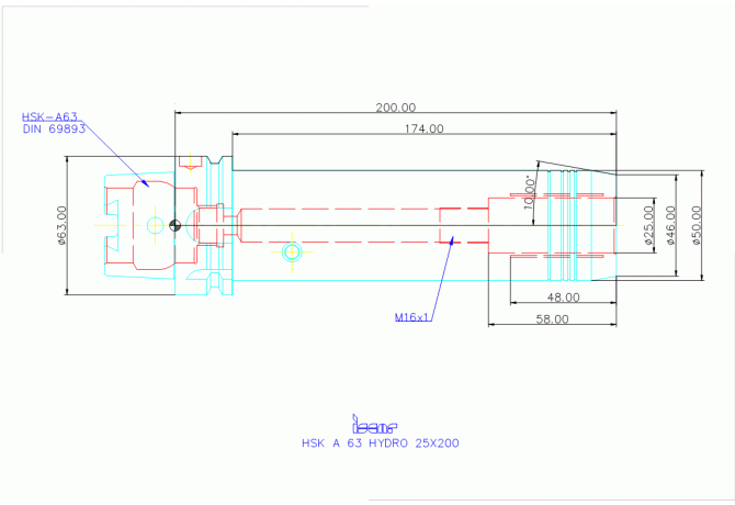 HSK A63 HYDRO 25X200