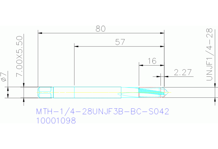 MTH-1/4-28UNJF3B-BC-S042