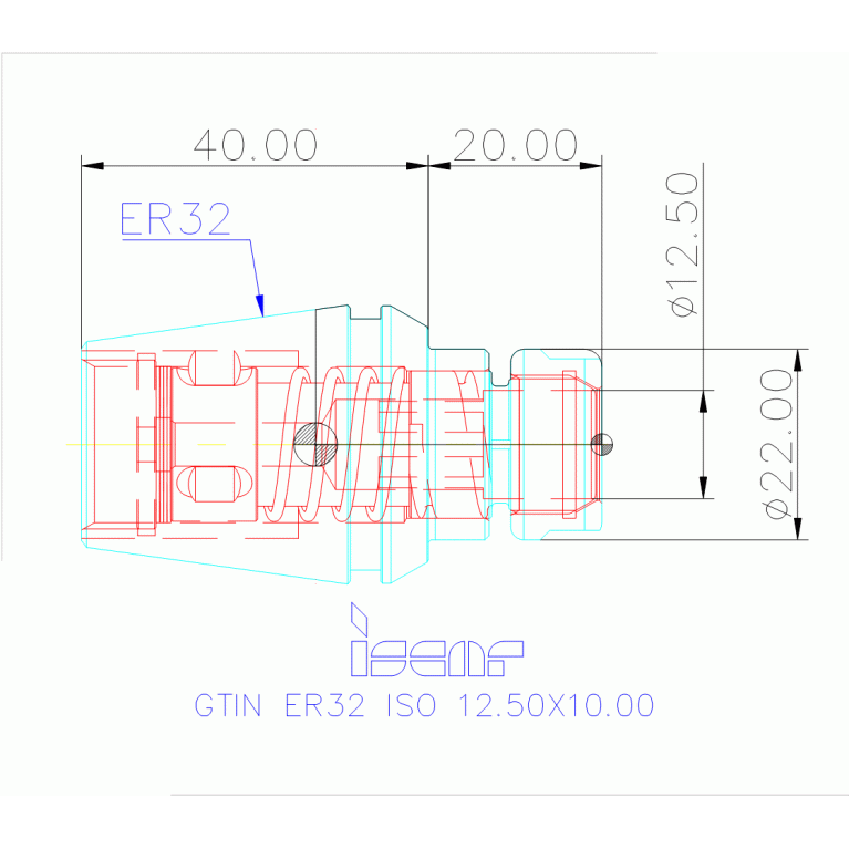 GTIN ER32 ISO 12.50X10.00