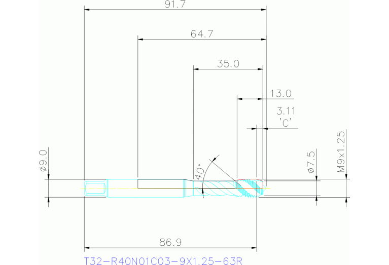 T32-R40N01C03-9X1.25-63R