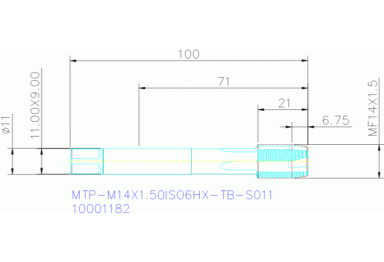 MTP-M14X1.50ISO6HX-TB-S011