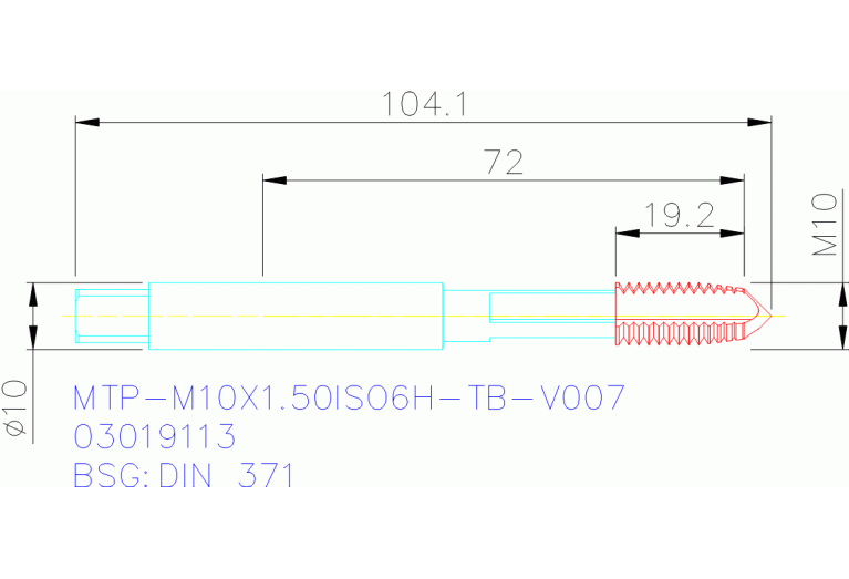 MTP-M10X1.50ISO6H-TB-V007