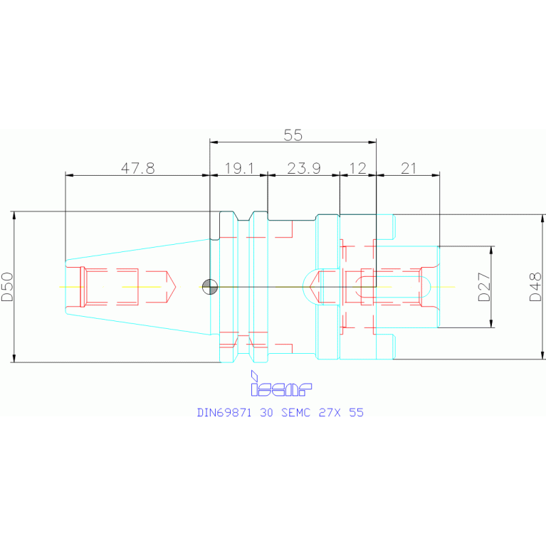 DIN69871 30 SEMC 27X 55