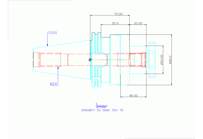 DIN69871 50 SEMC 50X 70