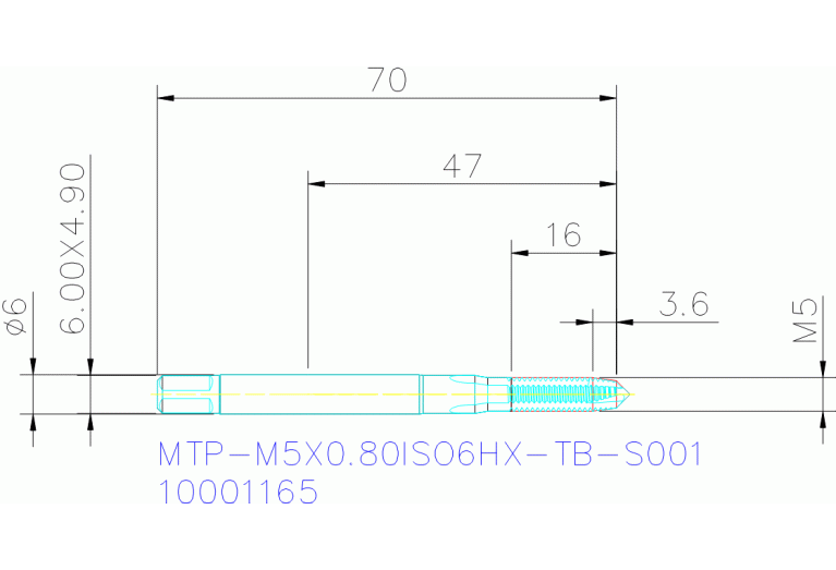 MTP-M5X0.80ISO6HX-TB-S001
