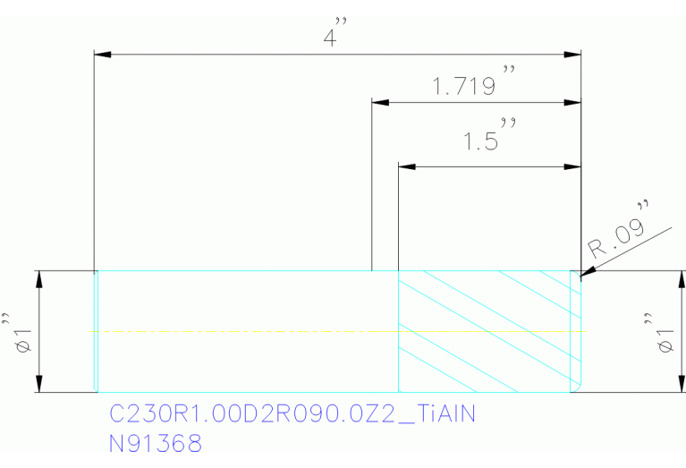 C230R1.00D2R090.0Z2 TIALN