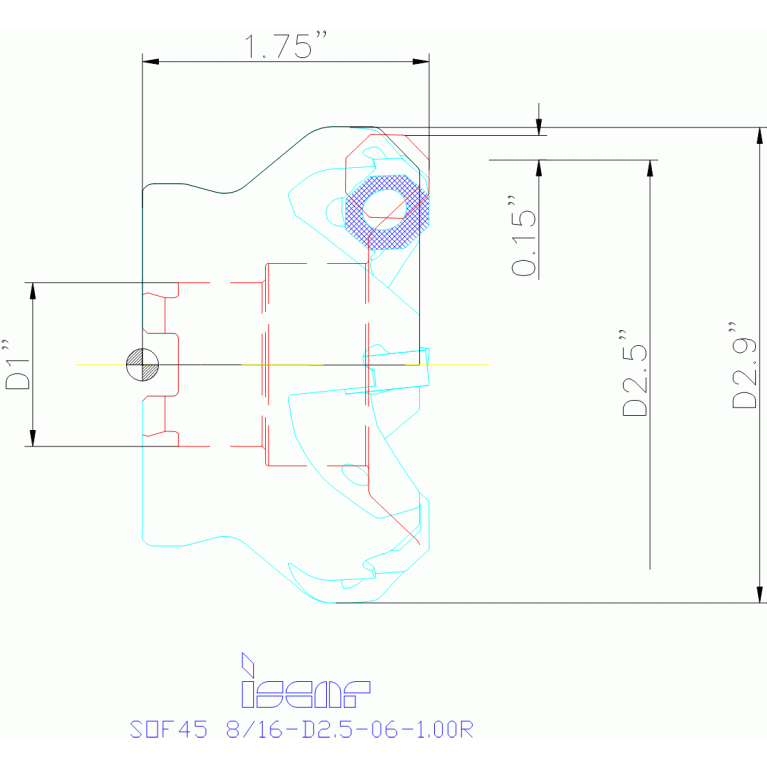 SOF45 8/16-D2.5-06-1.00R