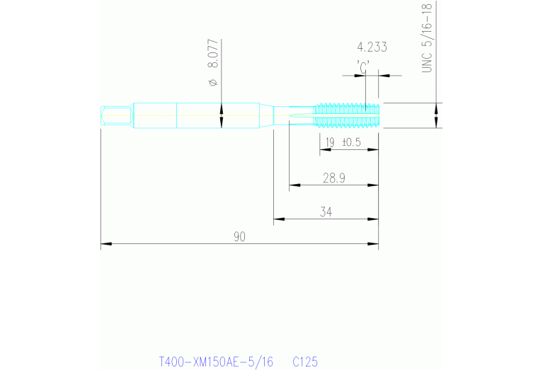 T400-XM150AE-5/16 C125