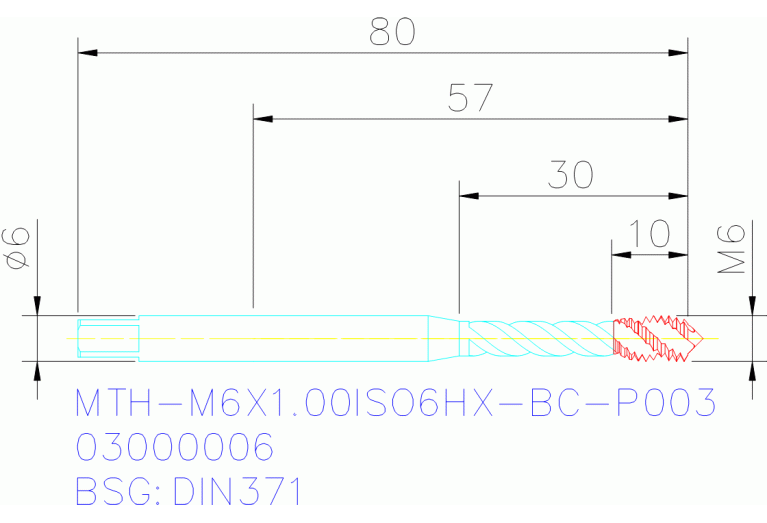 MTH-M6X1.00ISO6HX-BC-P003