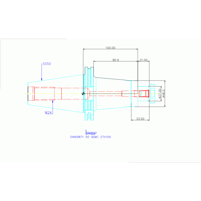 DIN69871 50 SEMC 27X100