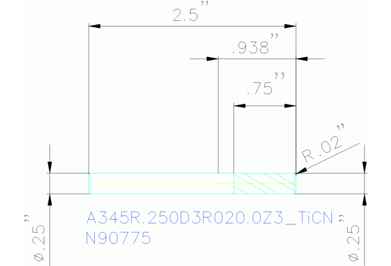 A345R.250D3R020.0Z3 TICN