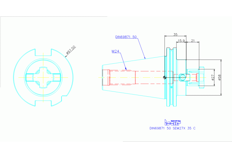 DIN69871 50 SEM27X 35 C