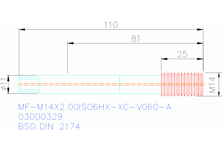 MF-M14X2.00ISO6HX-XC-V060-A