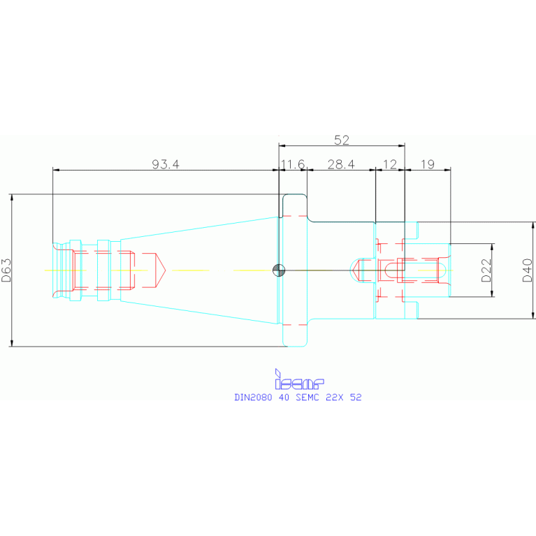 DIN2080 40 SEMC 22X 52