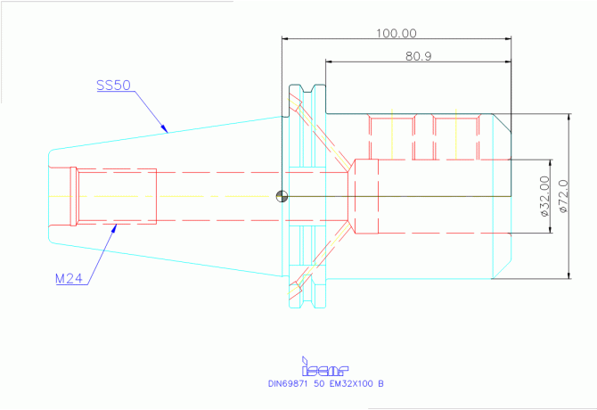 DIN69871 50 EM32X100 B