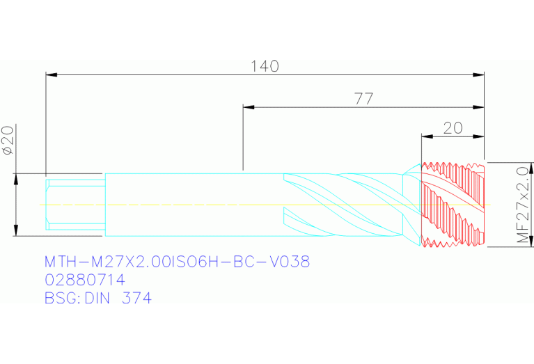 MTH-M27X2.00ISO6H-BC-V038