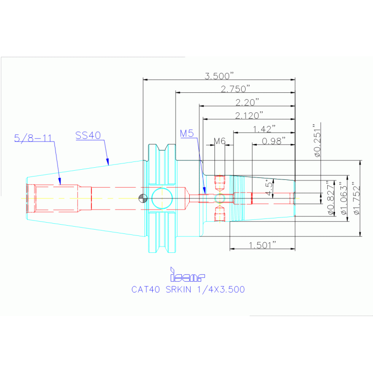 CAT40 SRKIN 1/4X3.500