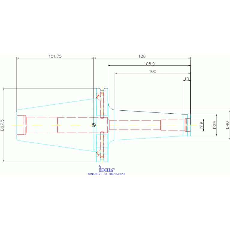 DIN69871 50 ODP16X128