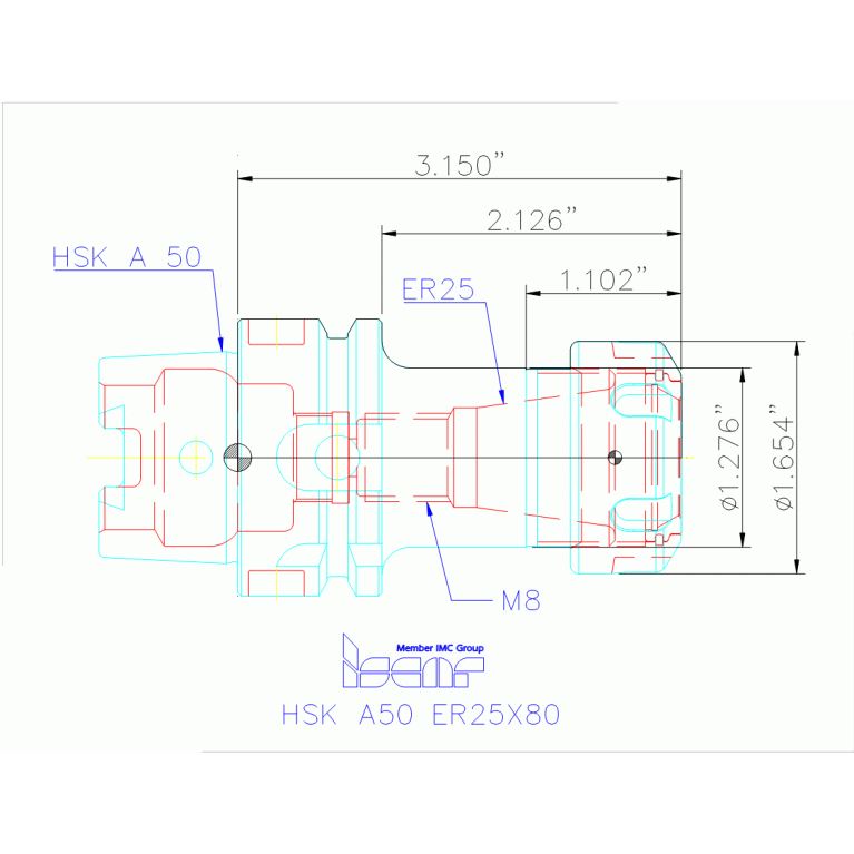 HSK A50 ER25X80*