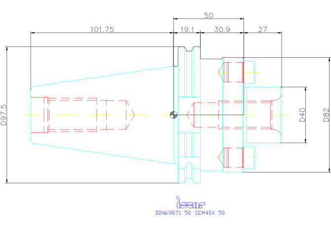 DIN69871 50 SEM40X 50