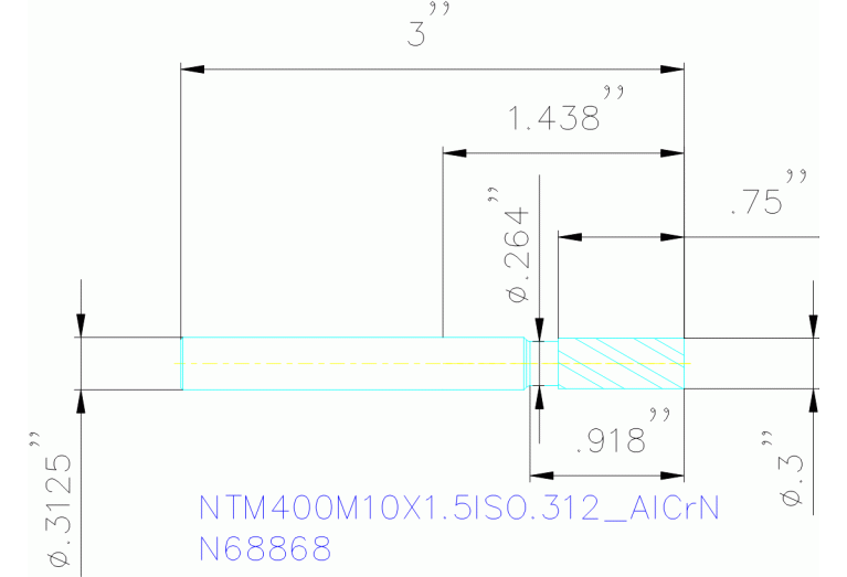 NTM400M10X1.5ISO.312 ALCRN