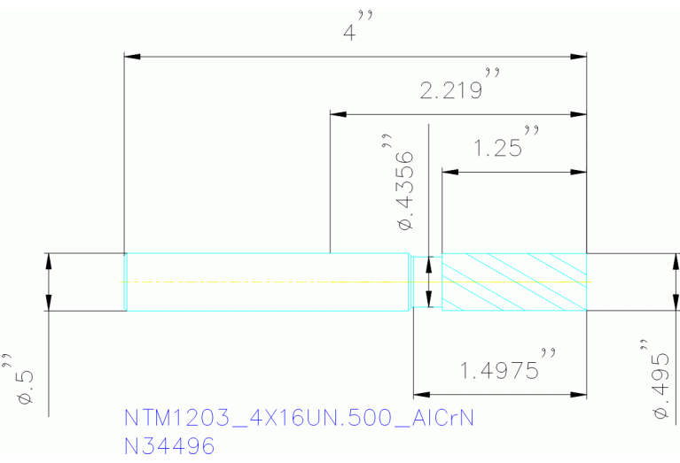 NTM1203/4X16UN.500 ALCRN