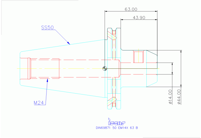 DIN69871 50 EM14X 63 B