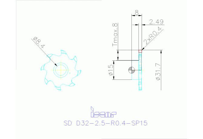 SD D32-2.5-R0.4-SP15 IC908