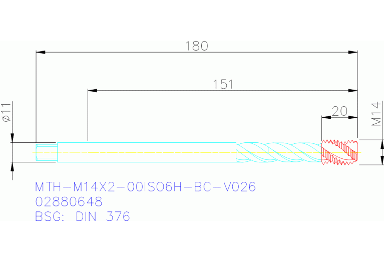 MTH-M14X2.00ISO6H-BC-V026