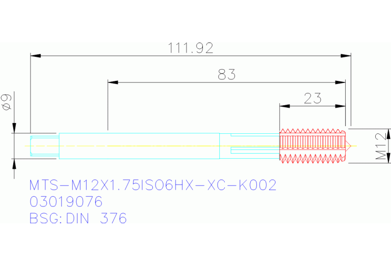 MTS-M12X1.75ISO6HX-XC-K002