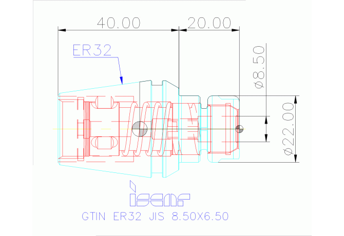 GTIN ER32 JIS 8.50X6.50