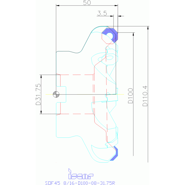 SOF45 8/16-D100-08-31.75R