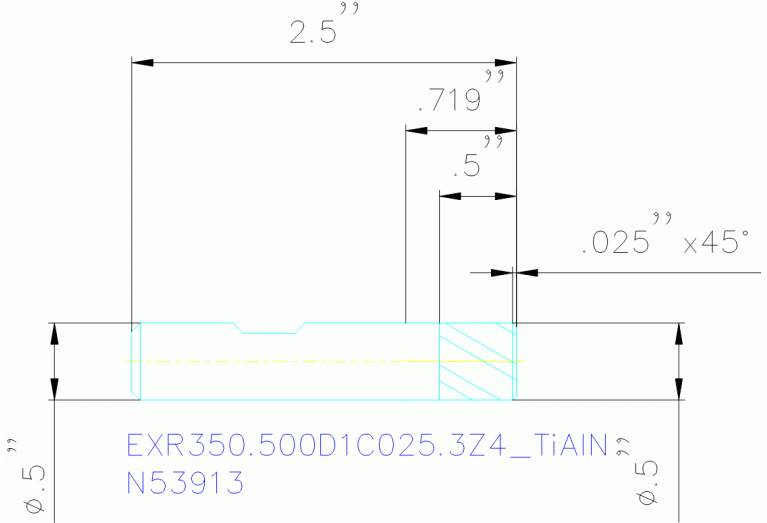 EXR350.500D1C025.3Z4 TIALN