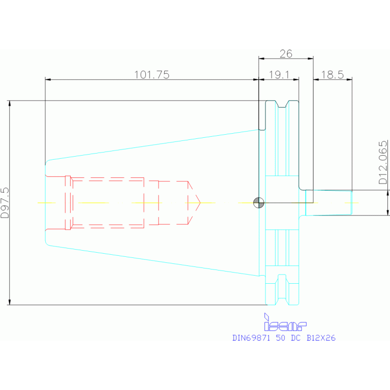 DIN69871 50 DC B12X26