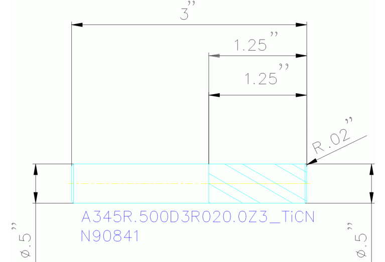 A345R.500D3R020.0Z3 TICN