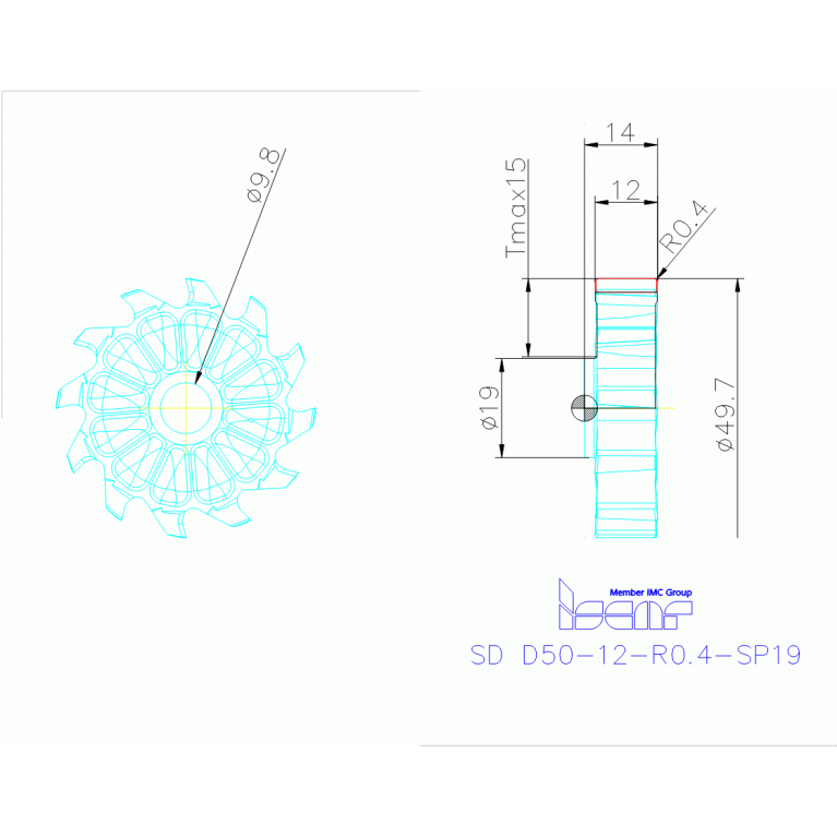 SD D50-12-R0.4-SP19 IC908